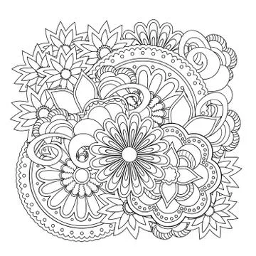 Floral zen composition Stock Illustration