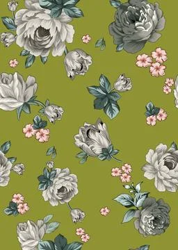 Floral,Design,With,Eye,Contact,Ground Stock Illustration