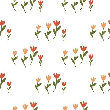 Florals seamless pattern Stock Illustration