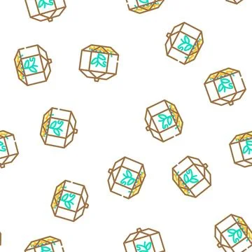 Florarium equipment vector seamless pattern Stock Illustration