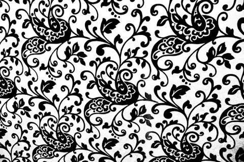 Floreal flowes texture on a white wall Stock Illustration