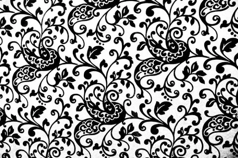Floreal flowes texture on a white wall Stock Illustration