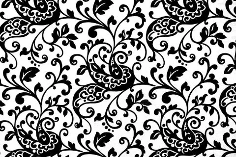 Floreal flowes texture on a white wall Stock Illustration