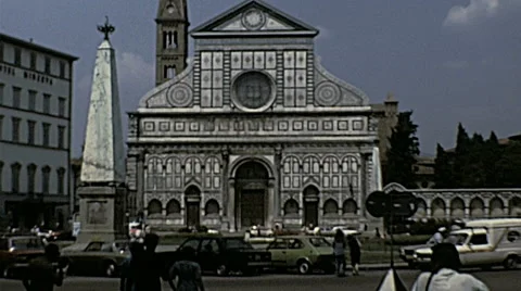 Florence 1979: church of Santa Maria Novella Stock Footage
