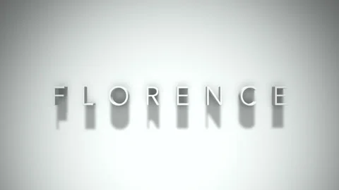 Florence 3D title animation with shadows on a white background Vidéo 296000720