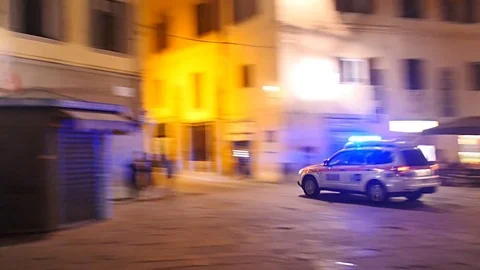 Florence ambulance at night Stock-Footage 76021597