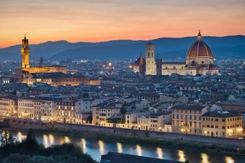 Florence and the Sunset Foto stock