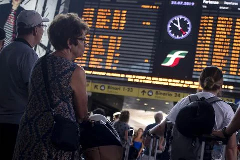 Florence arson fire triggers train chaos, Rome, Italy - 22 Jul 2019 Stock Photos