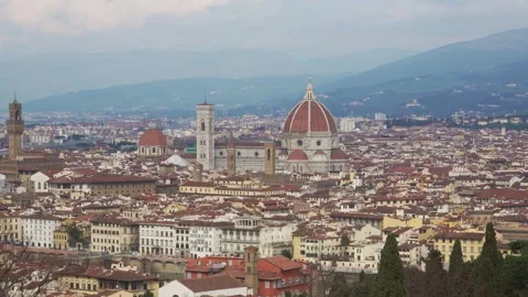 Florence Cathedral Skyline Panorama. Stock Footage 330195783