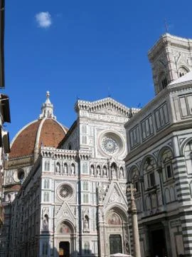 Florence, the Central facade of the  Cathedral Stock Photos