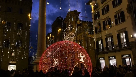 Florence at Christmas time Stock Footage 121314100