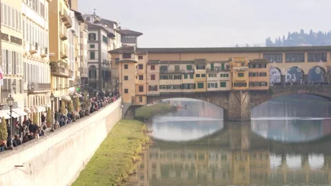 Florence city by the river Stock Footage 303096927