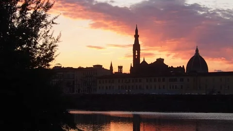 Florence, the city at sunset. Stock Footage 132775040