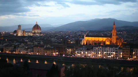 Florence at dusk Stock-Footage 23744299