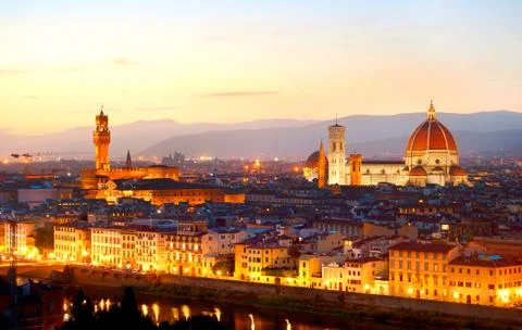 Florence at dusk Stock-Fotos