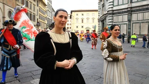 Florence, Easter day, manifestation of the explosion of the Cart. Stock Footage 119199950