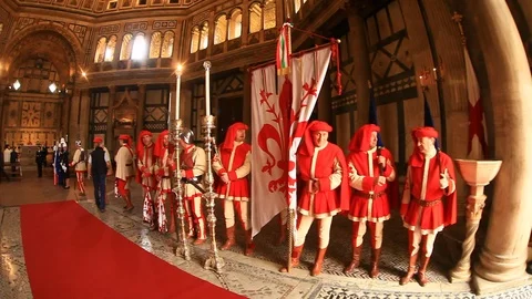 Florence, Easter day, manifestation of the explosion of the Cart. Stock Footage 119204277