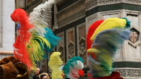 Florence, Easter day, manifestation of the explosion of the Cart. Stock Footage 119206394