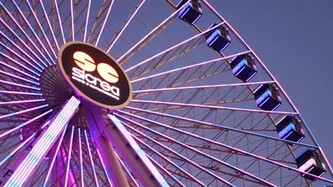 Florence ferris wheel at twilight 库存影片 166890001
