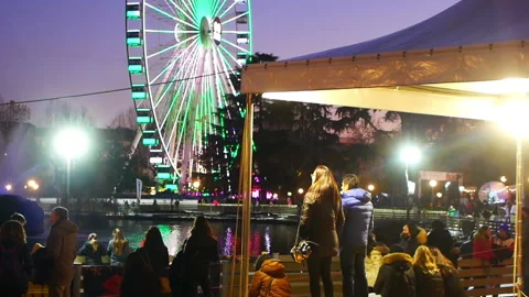 Florence ferris wheel at twilight 库存影片 166890980