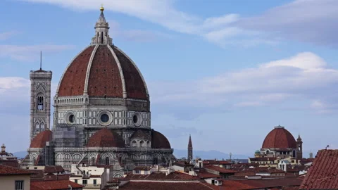 Florence Firenze View with Doumo 120fps Slow Motion 4k 6 Stock Footage 255780905