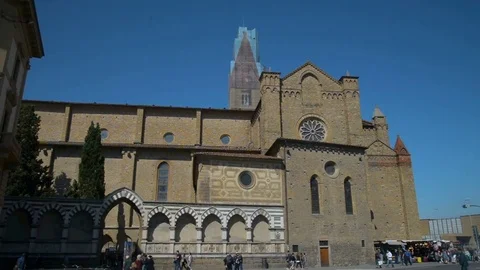 FLORENCE, ITALY 2017: General view of Basilica di Santa Maria Novella, and Stock Footage 76853901