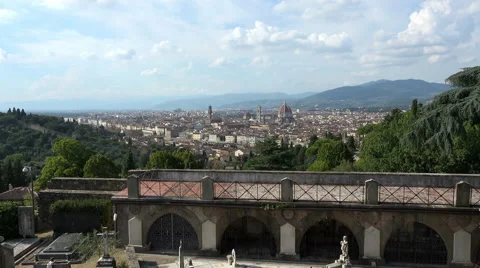 Florence Italy Cathedral and city valley from hill 4K 037 Video stock 45282853
