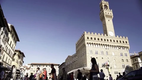 Florence Main Square Timelapse 4K Stock Footage 76662881