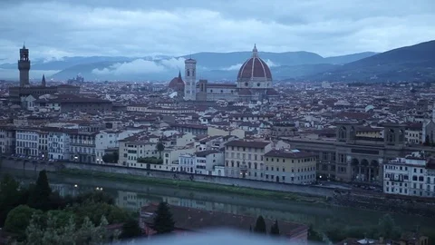 Florence Overlook Dusk Stock Footage 79545824