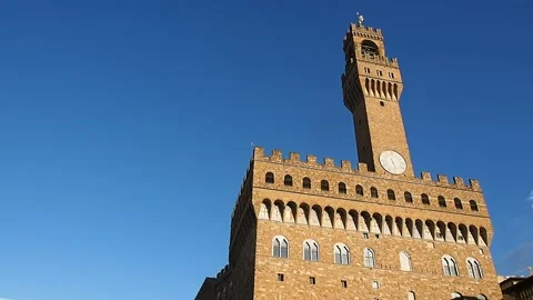 Florence, the Palazzo Vecchio building. Stock Footage 147268644