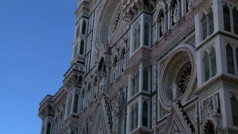 Florence panoramic facade Cathedral of Santa Maria del Fiore Stock Footage 105038748