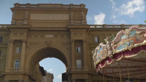 Florence Piazza Repubblica Firenze Stock Footage 143483211