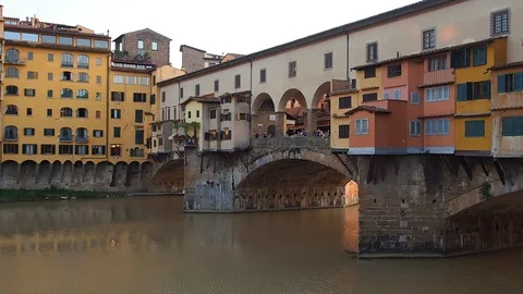 Florence, the Ponte Vecchio and Arno river. Stock Footage 113402461