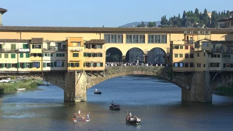 Florence. Ponte Vecchio in the evening. Stock Footage 101035709