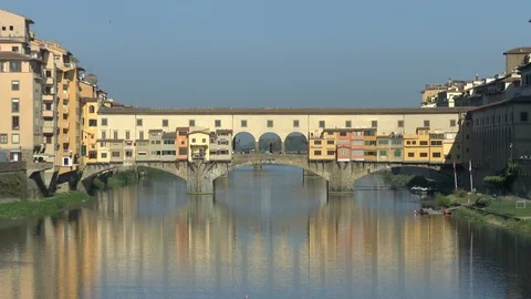 Florence. Ponte Vecchio. Morning. Stock Footage 101449972