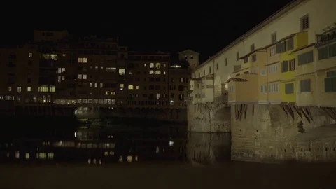 Florence Ponte Vecchio at Night 4k Stock Footage 76672618