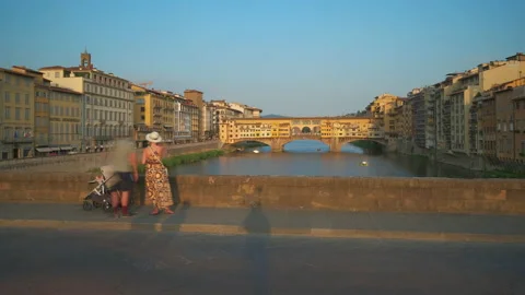 Florence Ponte Vecchio Old Bridge Video stock 158171643