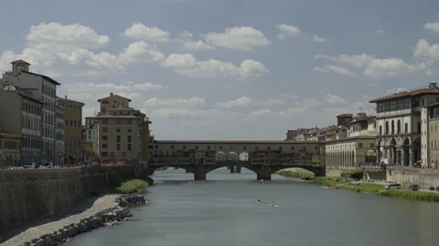 Florence Ponte Vecchio in the Sun 4K Stock Footage 76672597