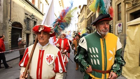 Florence, Scoppio del Carro,  on Easter Sunday. Stock Footage 119008319