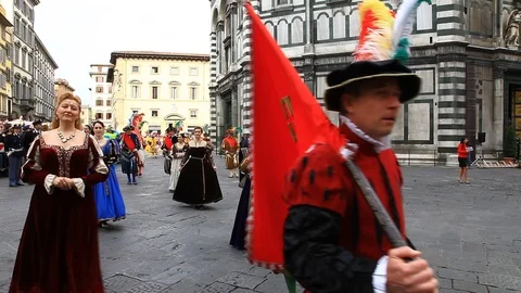 Florence, Scoppio del Carro,on Easter Sunday. Stock Footage 119018476