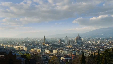 Florence skyline, Establishing shot over Florence, Italy. Stock Footage 74333350