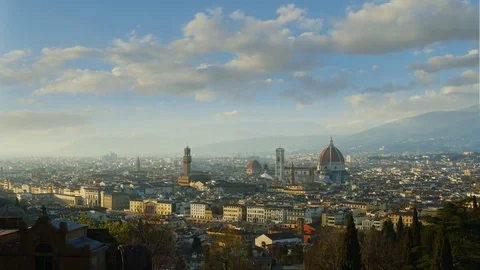 Florence skyline evening timelapse, Florence, Italy, 4K Time lapse Stock Footage 74333342