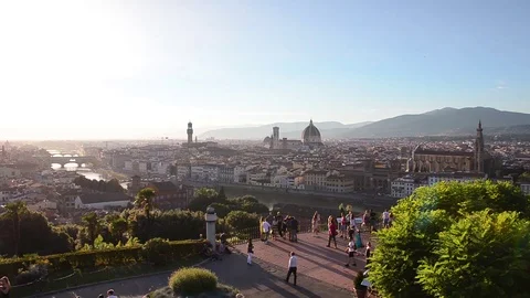 Florence skyline summer sunset view Video stock 94897437