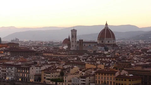 Florence skyline summer sunset view Video stock 94897485