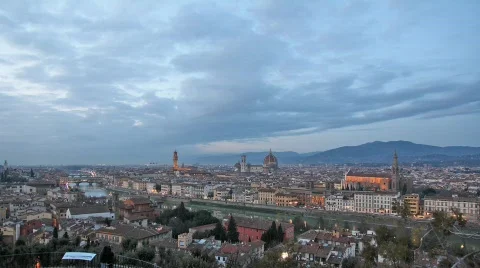 Florence at sunset Stockbeeldmateriaal 591181