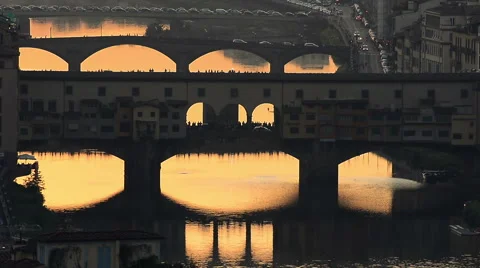 Florence at sunset Stock Footage 66205534