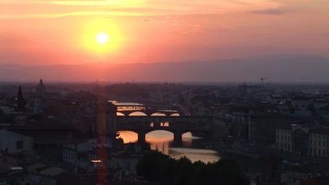 Florence Sunset Italy Stock Footage 93655232