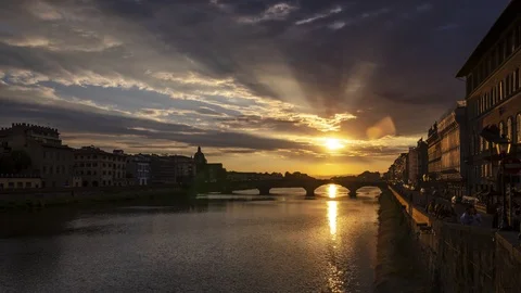 Florence Sunset summer Stock Footage
