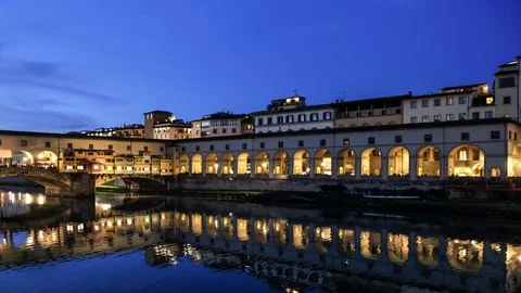 Florence, time lapse video of the sunset over the Vasari Corridor Stock Footage 70677644