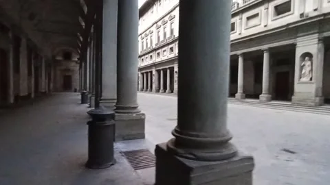 Florence, the Uffizi square. Stock Footage 131972509